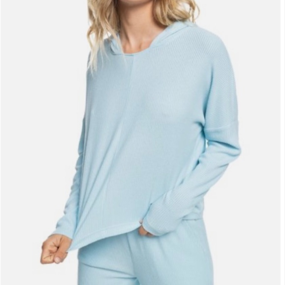 NWT Roxy Sunday Morning Supersoft Rib Pullover Hoodie L